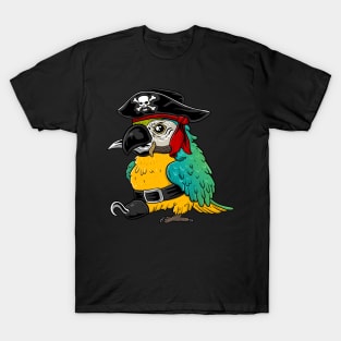 Feathered Buccaneer: Pirate Parrot Design T-Shirt